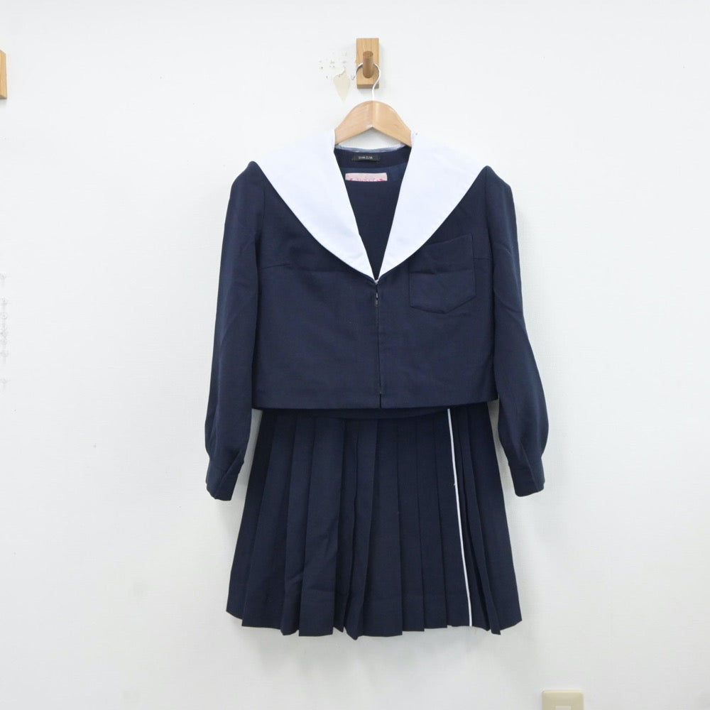 【中古】愛知県 菊里高等学校 女子制服 3点（セーラー服・ニット・スカート）sf017581