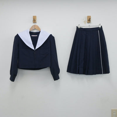 【中古】愛知県 菊里高等学校 女子制服 3点（セーラー服・ニット・スカート）sf017581