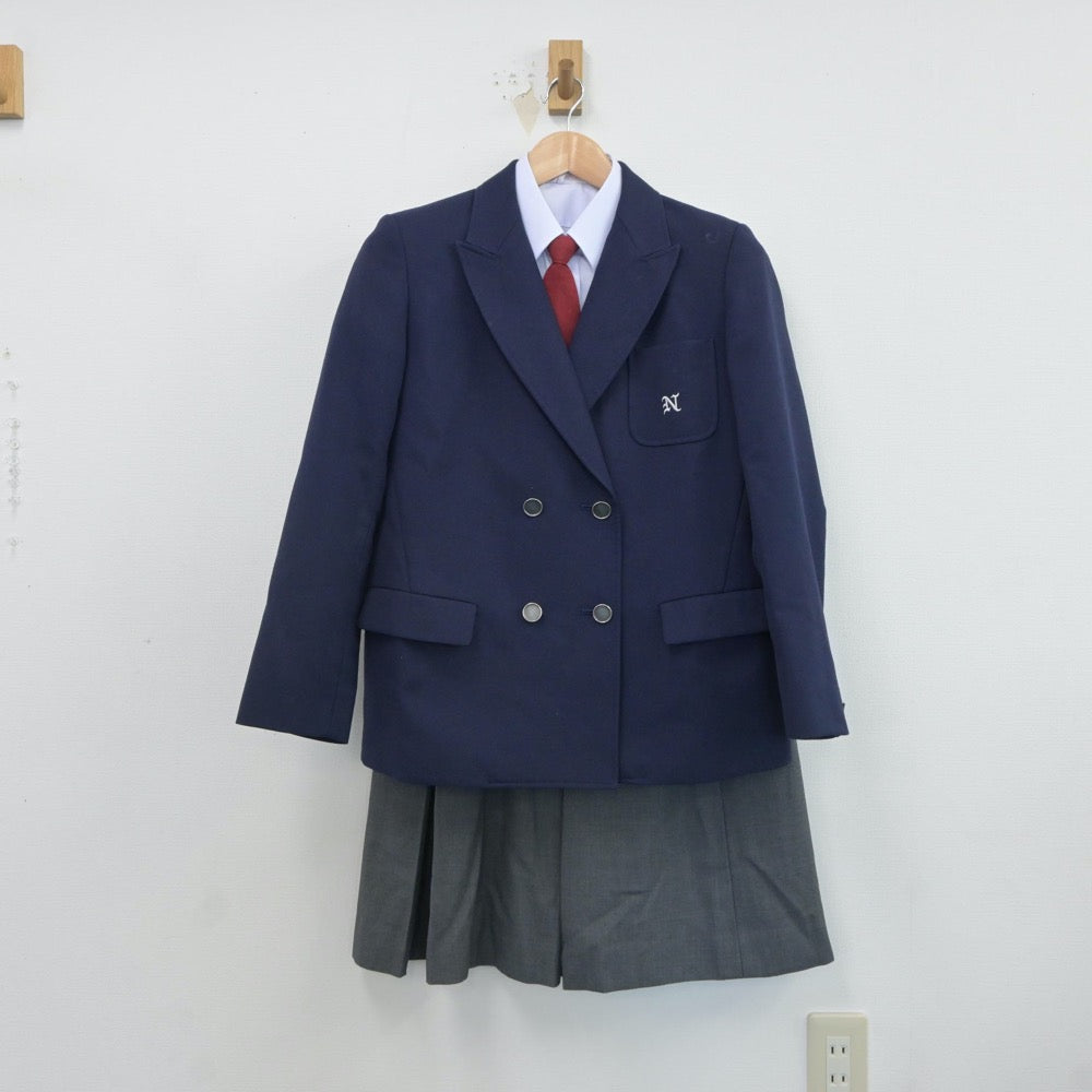 【中古】千葉県 波岡中学校 女子制服 4点（ブレザー・シャツ・スカート）sf017584