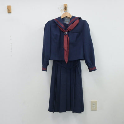 【中古】埼玉県 大谷中学校 女子制服 4点（セーラー服・ジャンパースカート・ニット）sf017592