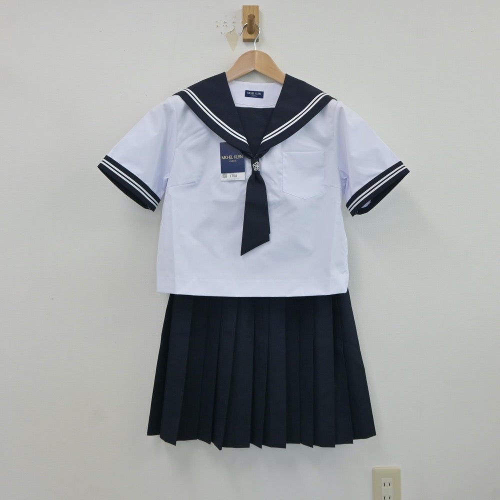 【中古】鳥取県 河北中学校 女子制服 5点（セーラー服・セーラー服・スカート）sf017593