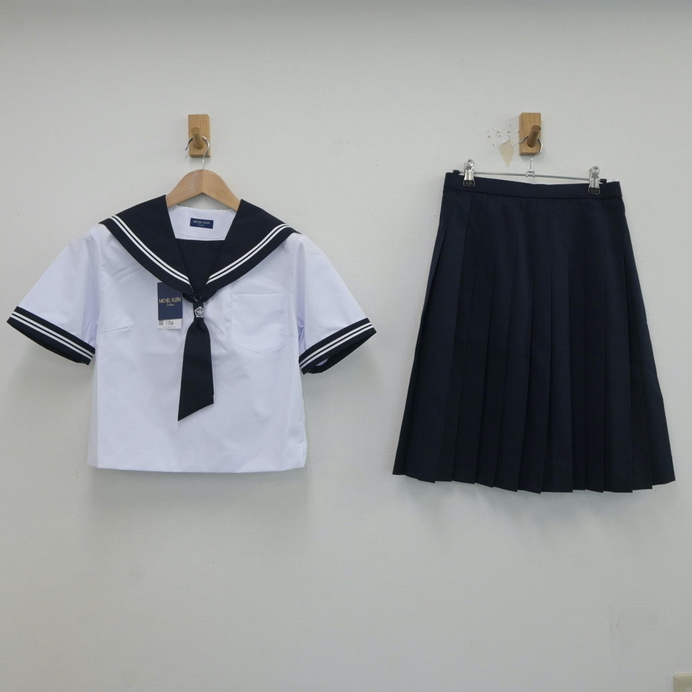 【中古】鳥取県 河北中学校 女子制服 5点（セーラー服・セーラー服・スカート）sf017593