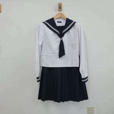 【中古】鳥取県 河北中学校 女子制服 5点（セーラー服・セーラー服・スカート）sf017593