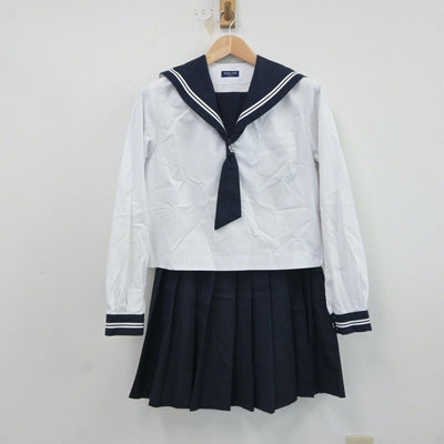 【中古】鳥取県 河北中学校 女子制服 3点（セーラー服・スカート）sf017594