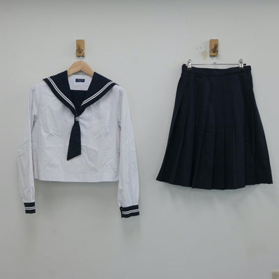 【中古】鳥取県 河北中学校 女子制服 3点（セーラー服・スカート）sf017594