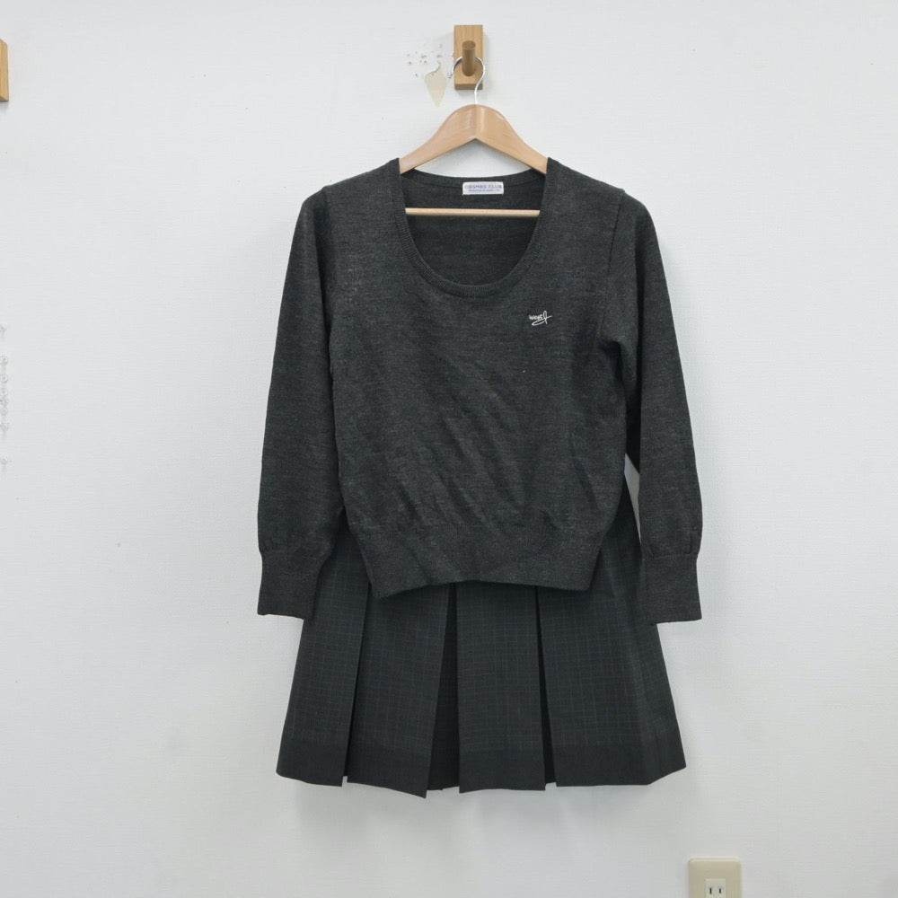 【中古】兵庫県 伊丹西高等学校 女子制服 2点（ニット・スカート）sf017597