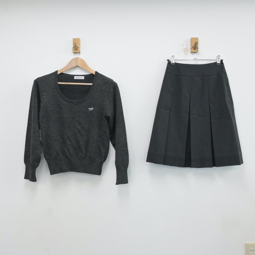 【中古】兵庫県 伊丹西高等学校 女子制服 2点（ニット・スカート）sf017597