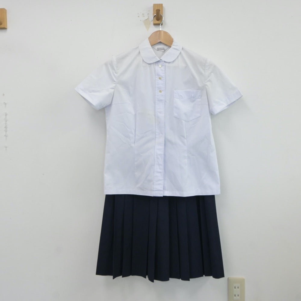 【中古】熊本県 帯山中学校 女子制服 2点（シャツ・スカート）sf017605