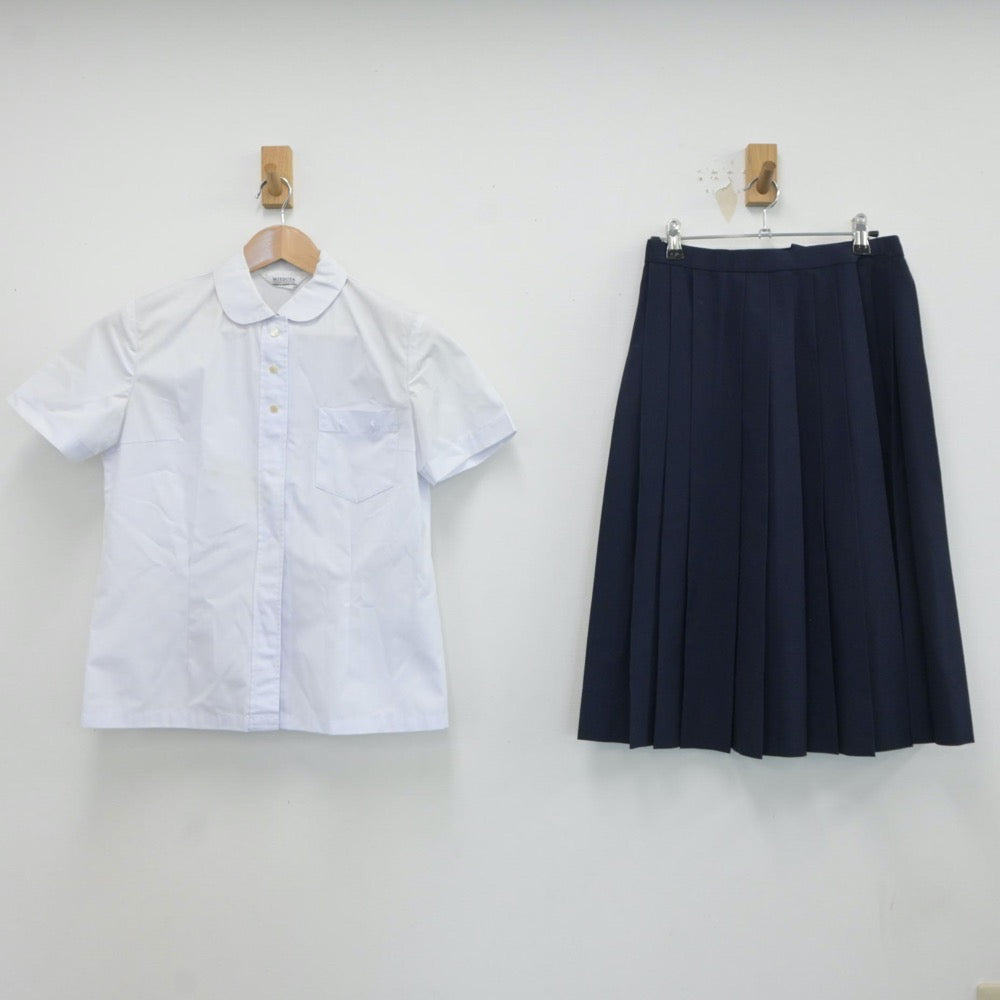 【中古】熊本県 帯山中学校 女子制服 2点（シャツ・スカート）sf017605