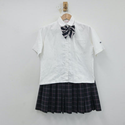 【中古】島根県 松徳学院高等学校 女子制服 4点（シャツ・ニットベスト・スカート）sf017615