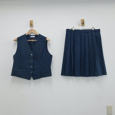 【中古】愛知県 中川商業高等学校 女子制服 2点（ベスト・スカート）sf017617