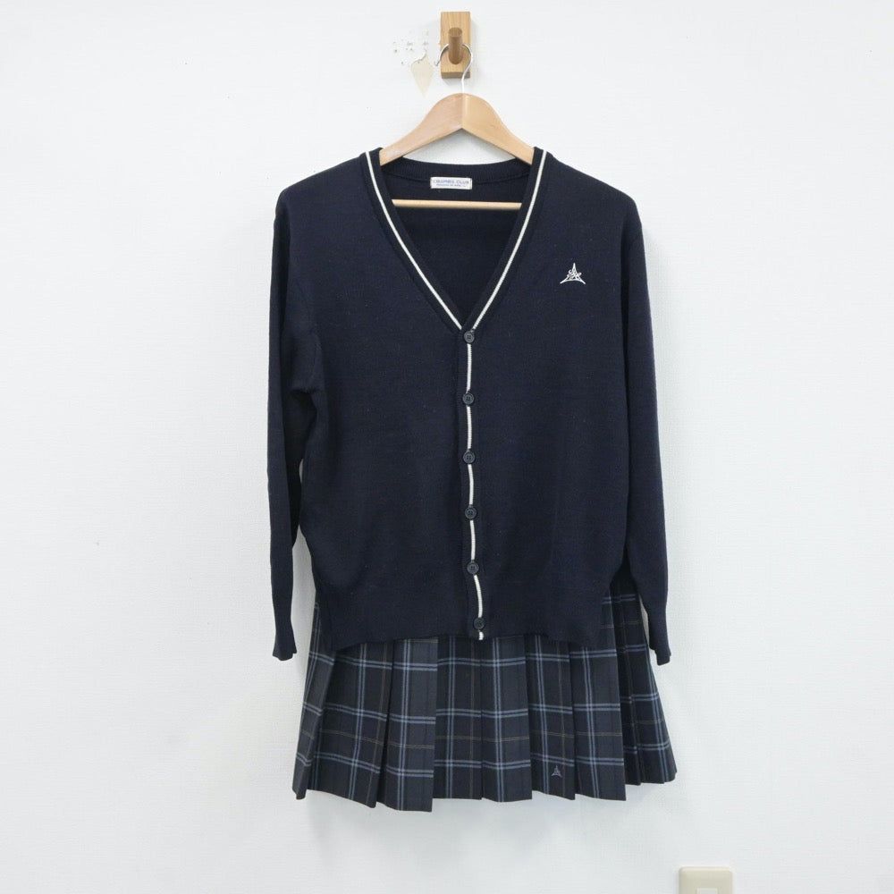 【中古】愛知県 山田高等学校 女子制服 3点（ニット・スカート）sf017619