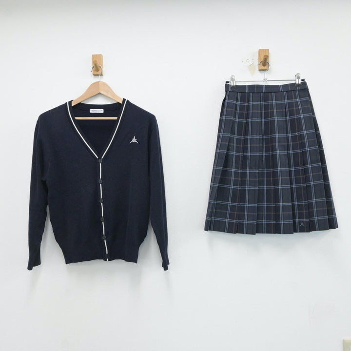 中古制服】愛知県 山田高等学校 女子制服 3点（ニット・スカート