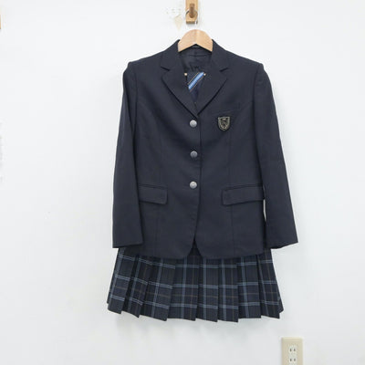 【中古】愛知県 山田高等学校 女子制服 4点（ブレザー・ニット・スカート）sf017621