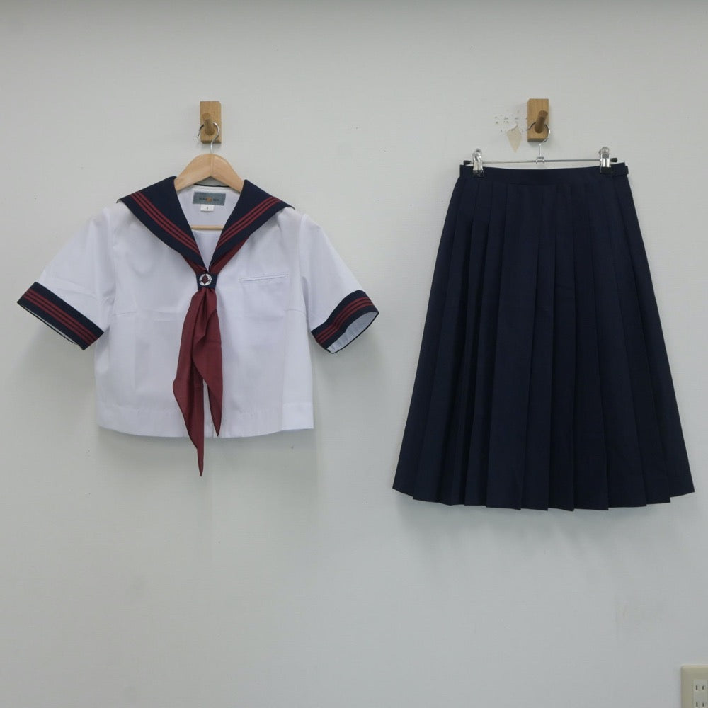 【中古】埼玉県 上尾市立大谷中学校 女子制服 4点（セーラー服・スカート）sf017623