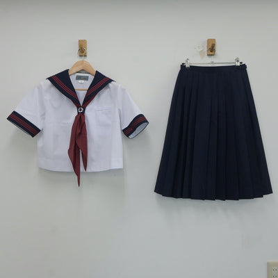 【中古】埼玉県 上尾市立大谷中学校 女子制服 4点（セーラー服・スカート）sf017623