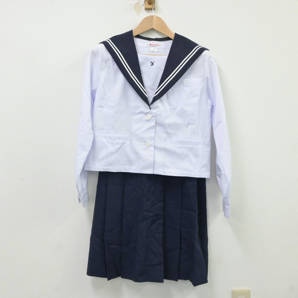 【中古】札幌山鼻中学校 札幌山鼻中学校 女子制服 3点（セーラー服・セーラー服・スカート）sf017634