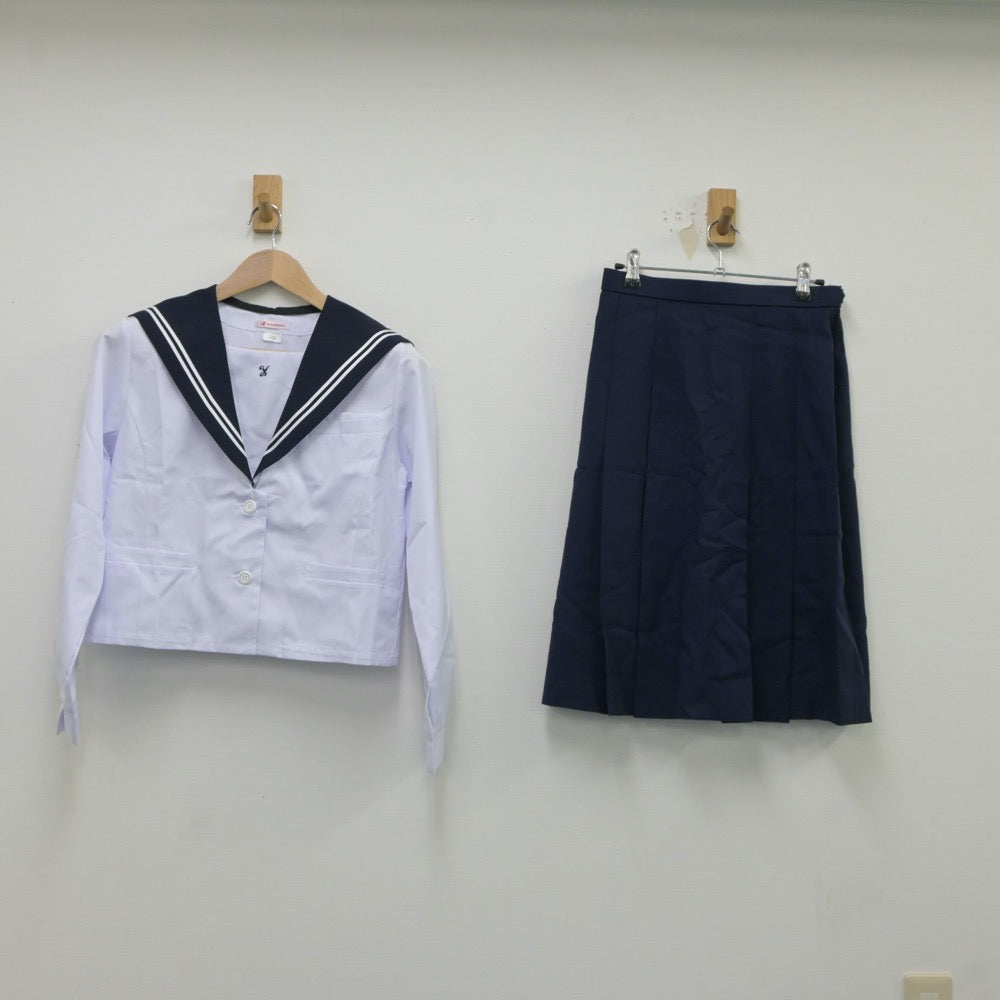 【中古】札幌山鼻中学校 札幌山鼻中学校 女子制服 3点（セーラー服・セーラー服・スカート）sf017634