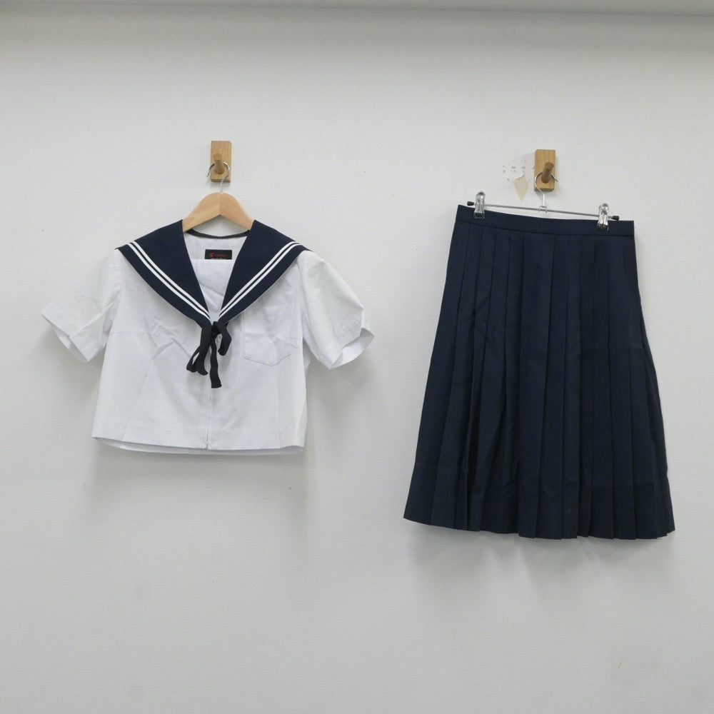 【中古】愛知県 あま市七宝北中学校 女子制服 3点（セーラー服・スカート）sf017638