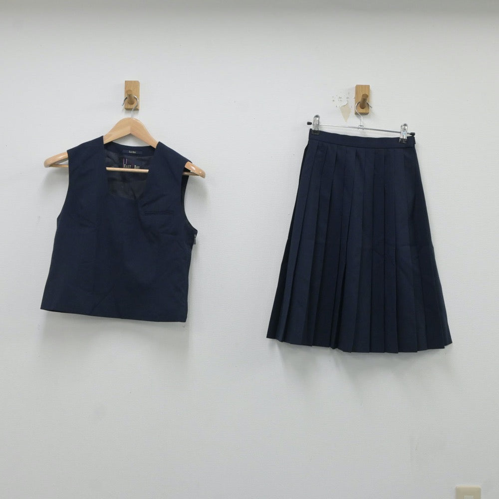 【中古】北海道 札幌市立柏中学校 女子制服 2点（ベスト・スカート）sf017644