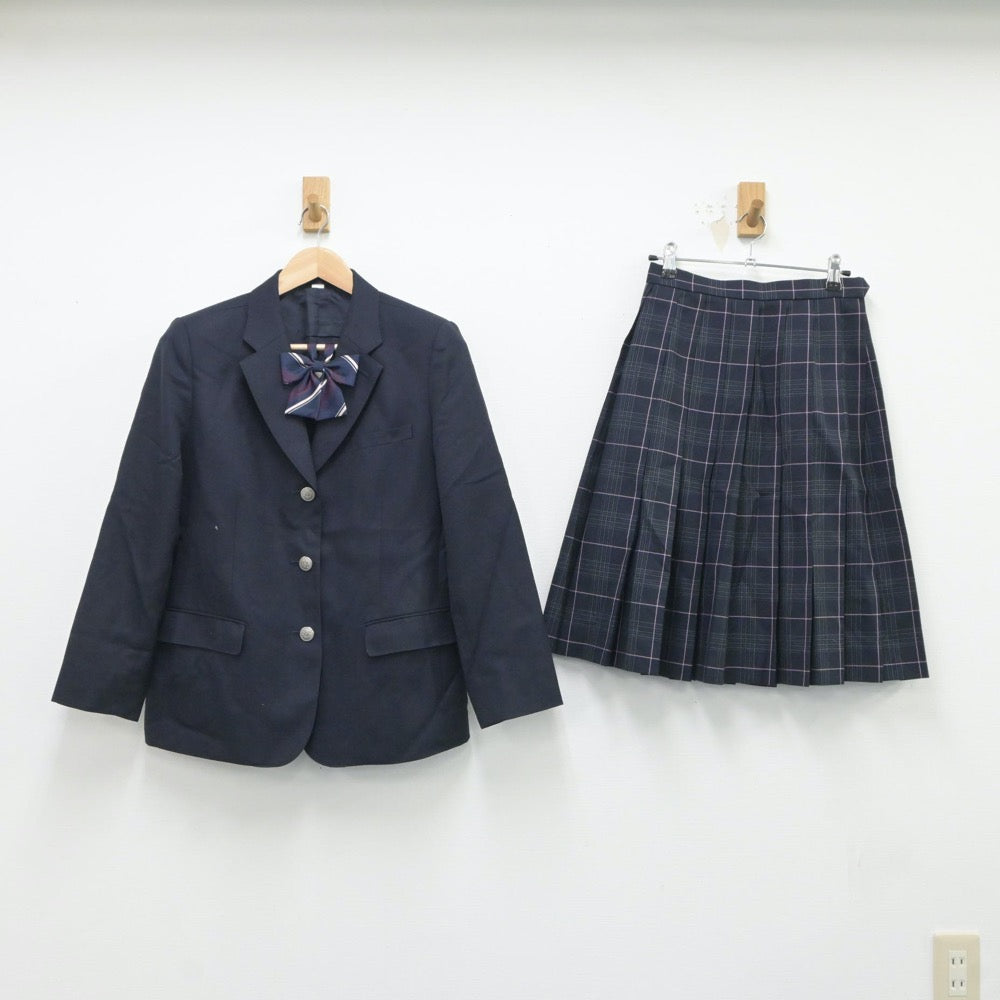 【中古】東京都 五日市高等学校 女子制服 4点（ブレザー・ニット・スカート）sf017648