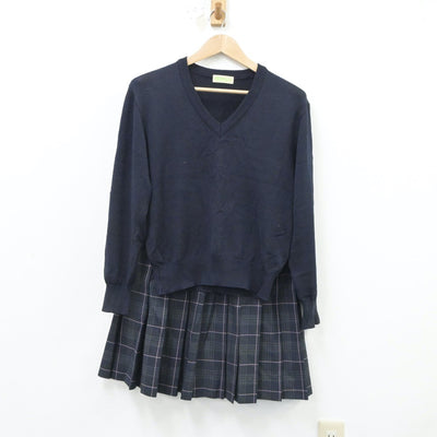 【中古】東京都 五日市高等学校 女子制服 4点（ブレザー・ニット・スカート）sf017648