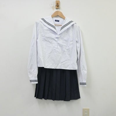 【中古】鳥取県 後藤ヶ丘中学校 女子制服 3点（セーラー服・スカート）sf017655