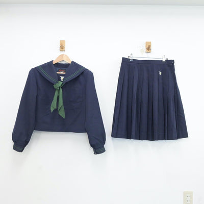 【中古】岡山県 矢掛中学校 女子制服 4点（セーラー服・スカート）sf017657