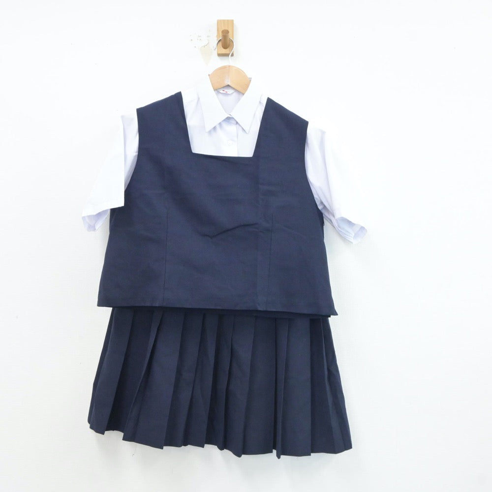 【中古】東京都 杉並区立松ノ木中学校 女子制服 3点（ベスト・シャツ・スカート）sf017661