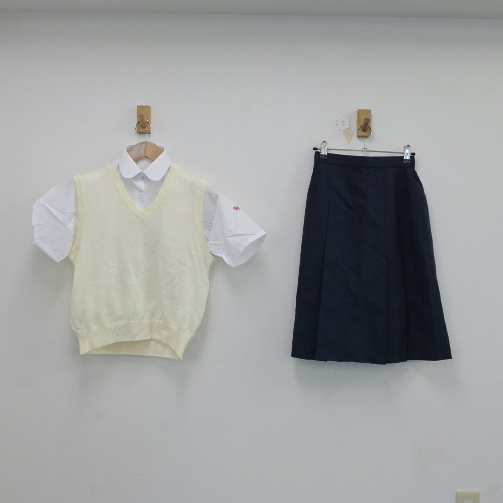 中古制服】神奈川県 清心女子高等学校 女子制服 3点（ニットベスト・シャツ・スカート）sf017673【リサイクル学生服】 | 中古制服通販パレイド