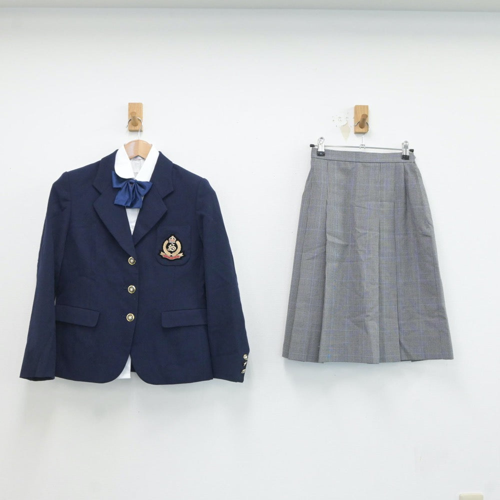 【中古】神奈川県 清心女子高等学校 女子制服 5点（ブレザー・シャツ・ニット・スカート）sf017674