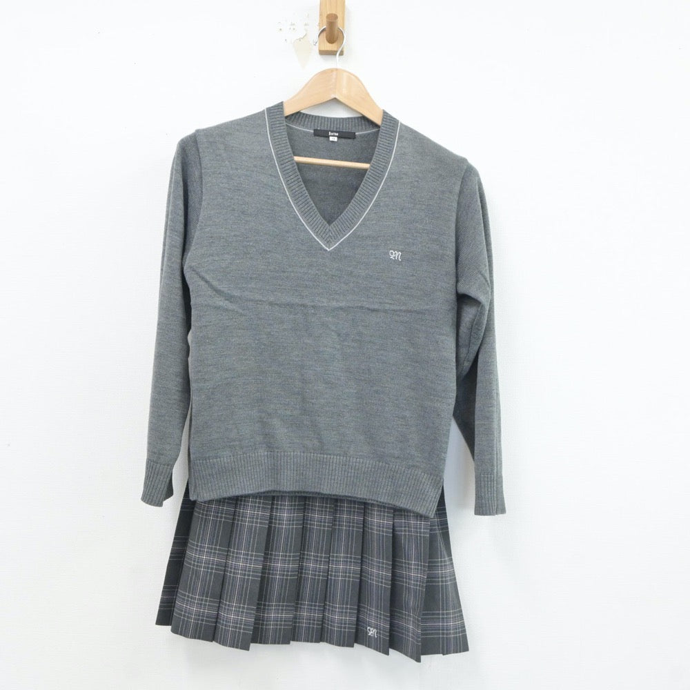 【中古】東京都 町田総合高等学校 女子制服 2点（ニット・スカート）sf017679