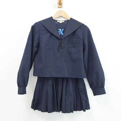 【中古】兵庫県 兵庫県立長田高等学校 女子制服 3点（セーラー服・スカート）sf017680