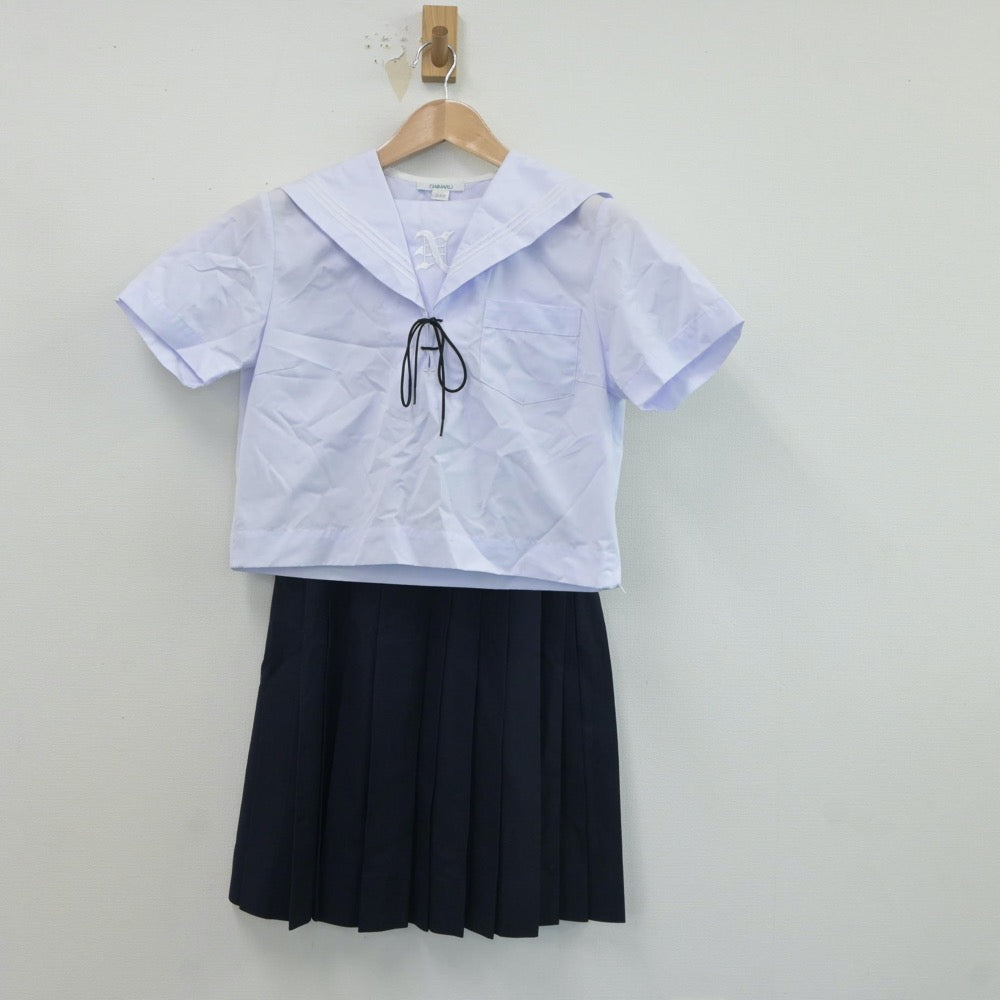 【中古】兵庫県 兵庫県立長田高等学校 女子制服 2点（セーラー服・スカート）sf017681