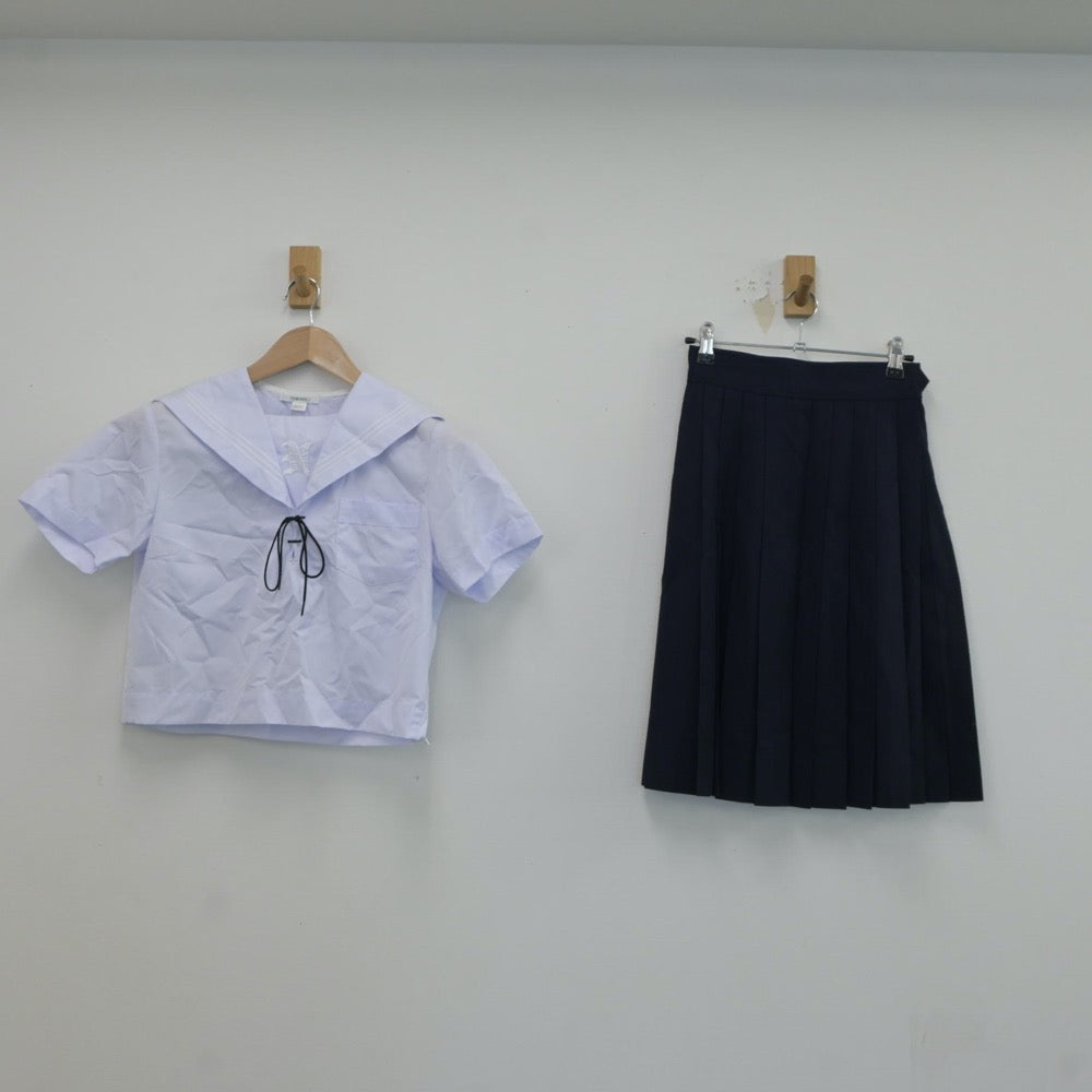 【中古】兵庫県 兵庫県立長田高等学校 女子制服 2点（セーラー服・スカート）sf017681