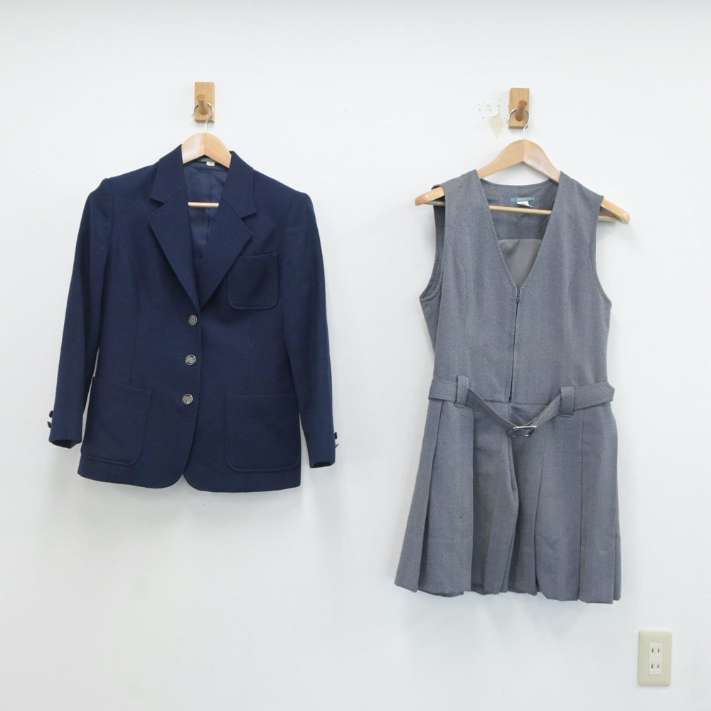 【中古】大阪府 大阪女学院高等学校 女子制服 2点（ブレザー・ジャンパースカート）sf017683