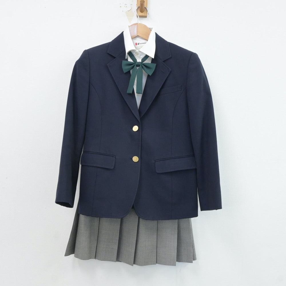 【中古】岡山県 岡山城東高等学校 女子制服 5点（ブレザー・シャツ・ベスト・スカート）sf017686