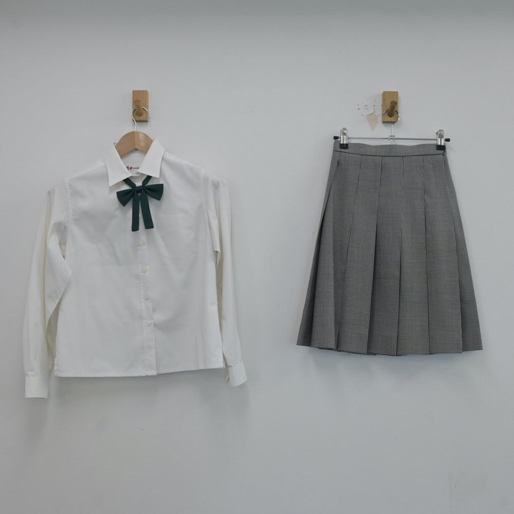 【中古】岡山県 岡山城東高等学校 女子制服 5点（ブレザー・シャツ・ベスト・スカート）sf017686