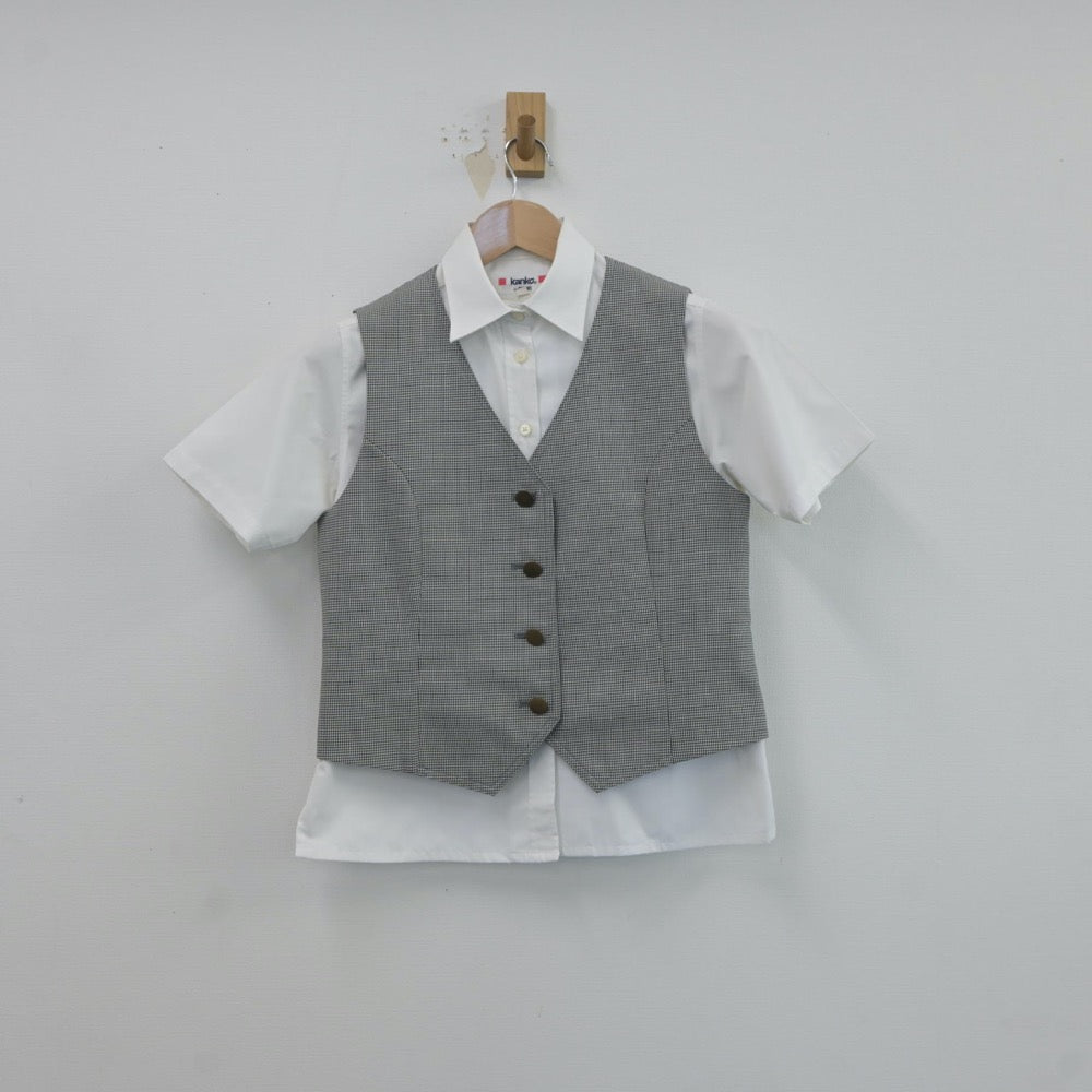 【中古】岡山県 岡山城東高等学校 女子制服 3点（ベスト・シャツ）sf017687