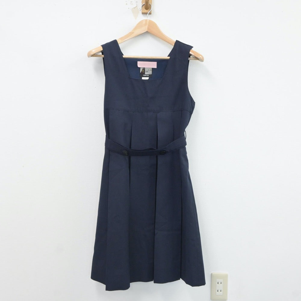 【中古】長野県 長野清泉女学院中学・高等学校 女子制服 2点（シャツ・ジャンパースカート）sf017694