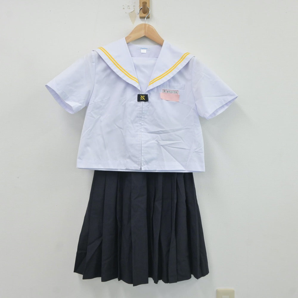 【中古】静岡県 掛川北中学校 女子制服 3点（セーラー服・スカート）sf017704