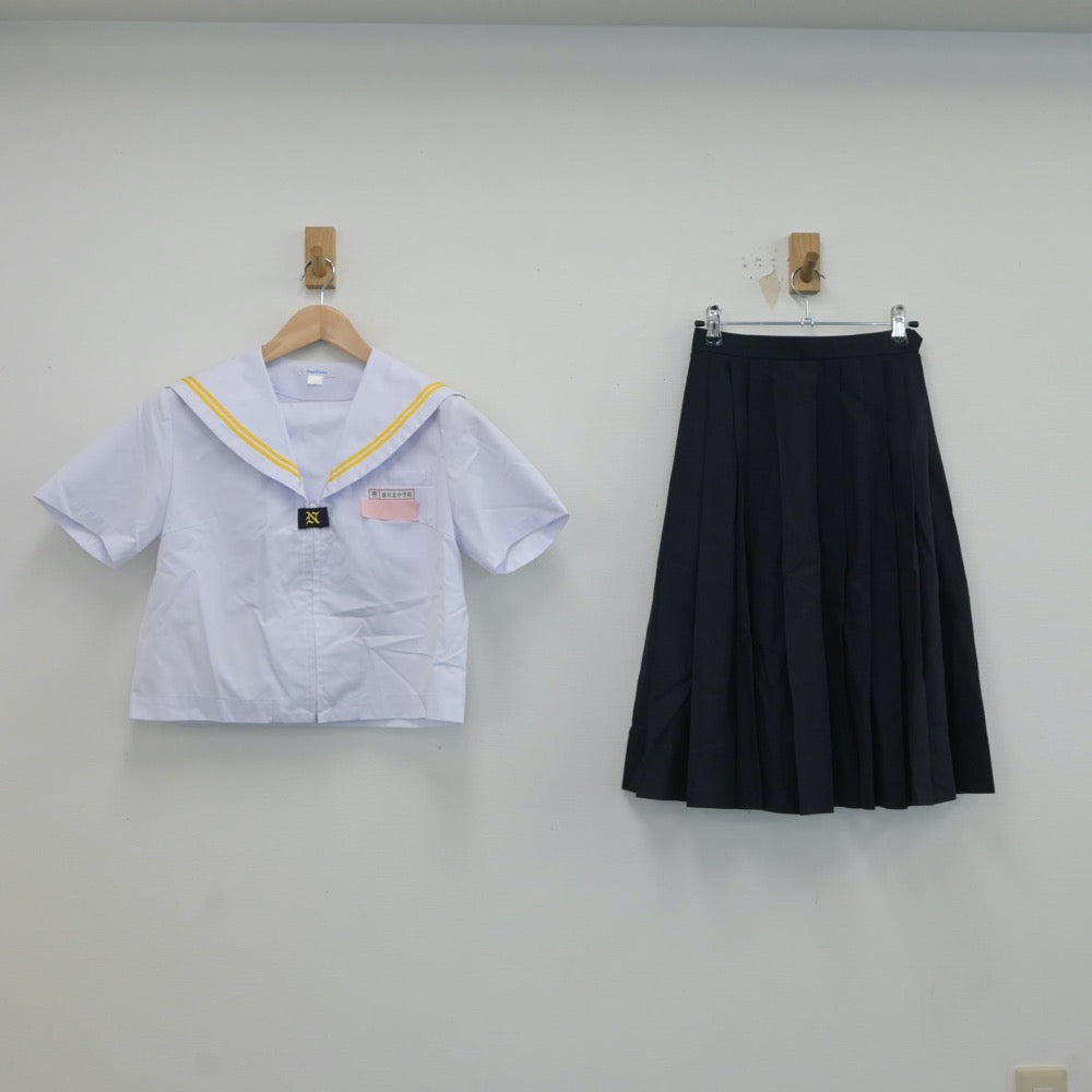 【中古】静岡県 掛川北中学校 女子制服 3点（セーラー服・スカート）sf017704