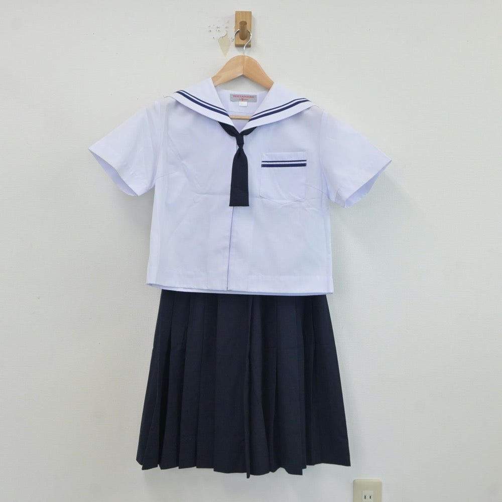 【中古】静岡県 掛川北中学校 女子制服 4点（セーラー服・スカート）sf017706