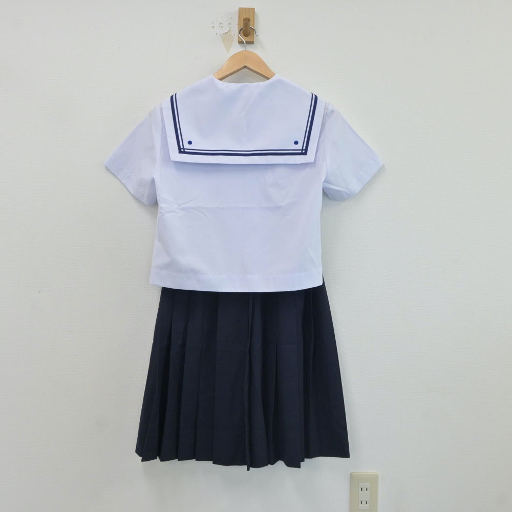 【中古】静岡県 掛川北中学校 女子制服 4点（セーラー服・スカート）sf017706