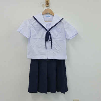 【中古】福島県 富田中学校 女子制服 4点（セーラー服・スカート）sf017709