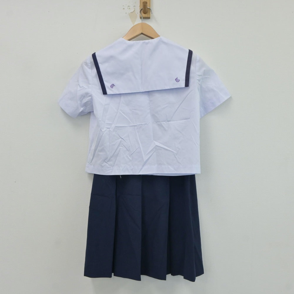 【中古】福島県 富田中学校 女子制服 4点（セーラー服・スカート）sf017709