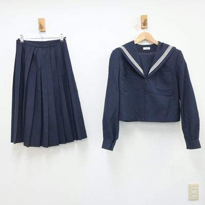 【中古】愛知県 尾西第三中学校 女子制服 2点（セーラー服・スカート）sf017714