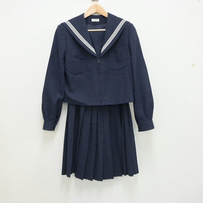 【中古】愛知県 尾西第三中学校 女子制服 2点（セーラー服・スカート）sf017715