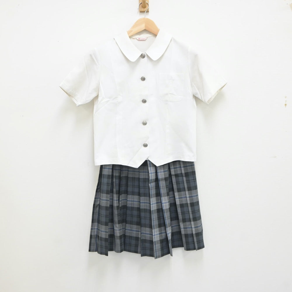 【中古】愛知県 愛知高等学校 女子制服 3点（シャツ・ニット・スカート）sf017719