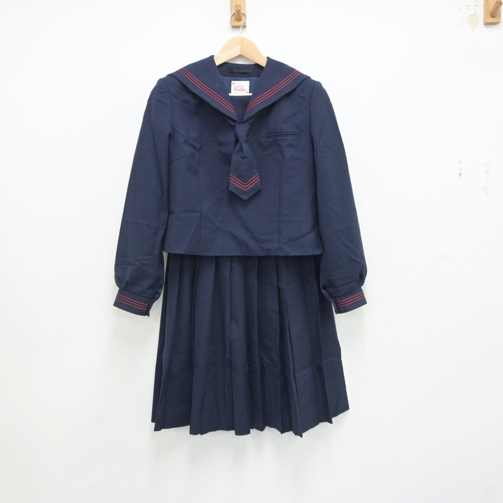 【中古】千葉県 根木内中学校 女子制服 3点（セーラー服・スカート）sf017722